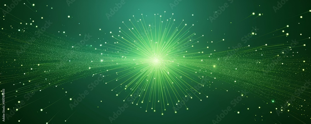 Poster abstract fireworks on green background. sunburst design element. minimal firework burst. explosion l