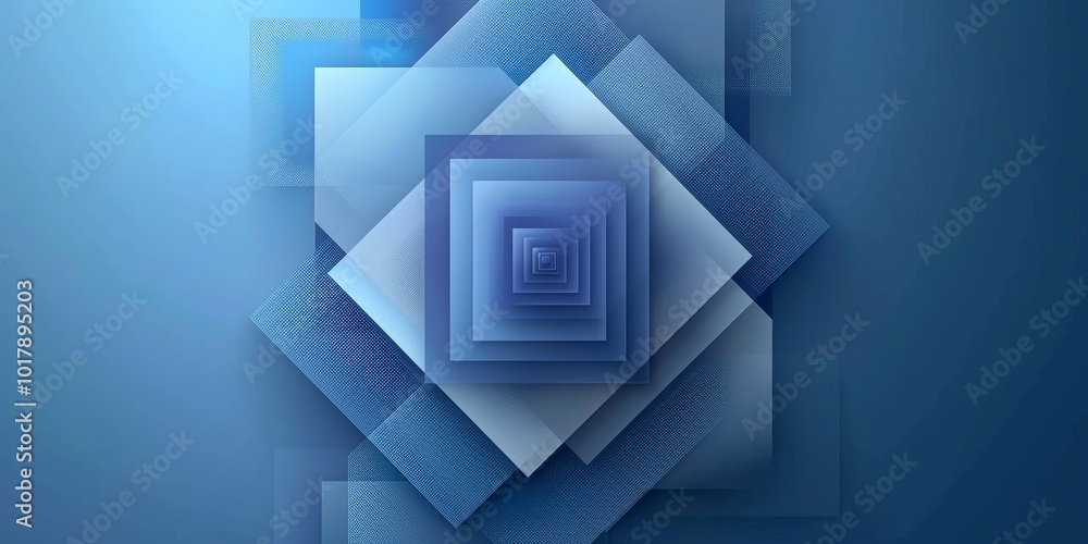 Poster abstract blue gradient geometric square shape overlay background with shadow decoration. modern whit