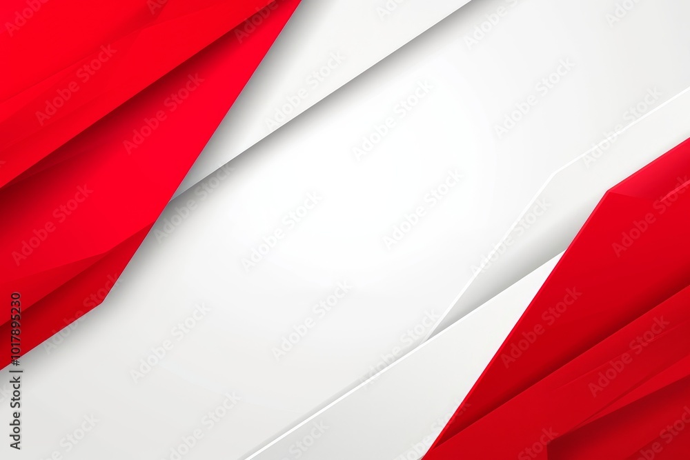 Aufkleber abstract red and white background with geometric shape overlap layers. modern banner template design