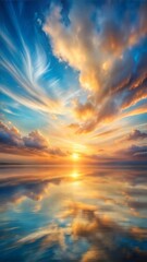 Obraz premium cloudy sunrise painting with soft brushstrokes background