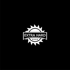 Carpentry professional service and cutting wood equipment icon  isolated on black background