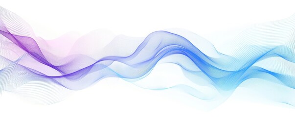Fototapeta premium Abstract blue and purple flowing wave lines on white background. Modern colorful wavy lines pattern design element. Suit for poster, website, banner, presentation, cover, brochure, Generative AI