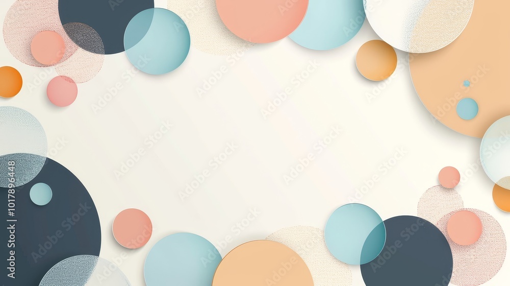 Aufkleber minimalist abstract circle geometric shape creative design background. modern simple pastel color ci