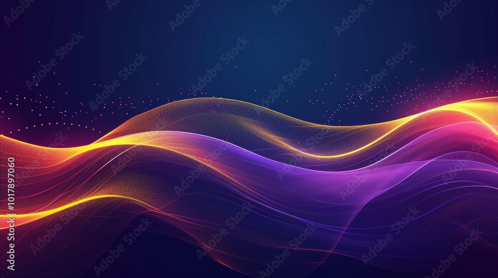 Poster abstract colorful flowing wave lines background. modern glowing moving lines design. futuristic tech