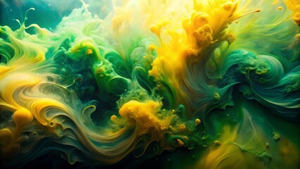 Obraz premium Bold yellow and green hues collide in this modern art decor, offering a lively and dynamic energy that elevates any contemporary space. Bring color