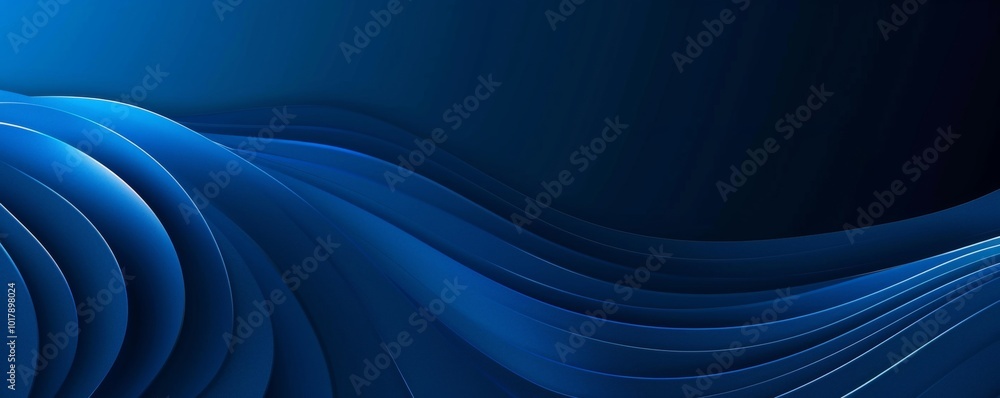 Aufkleber abstract dark blue background with shiny curve lines pattern. circular lines design element. modern 