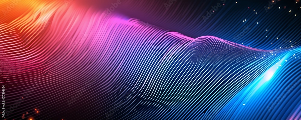 Aufkleber abstract gradient mesh background with glowing geometric lines. modern shiny diagonal rounded lines 