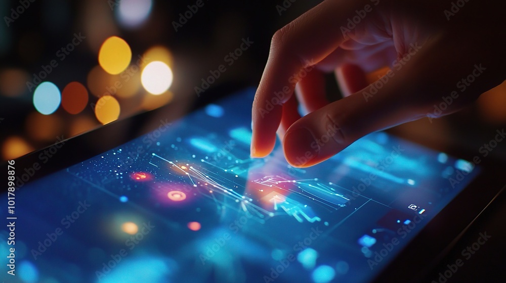 Poster digital interaction on touchscreen with data visualization