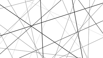 Abstract geometric pattern. Outline monochrome texture. Trendy random diagonal lines image. Random chaotic lines.