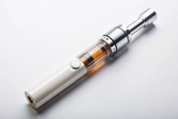 Fototapeta premium A modern electronic cigarette with an aerial view on a white background