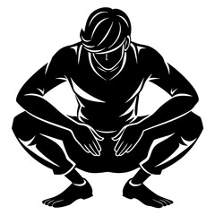 Fototapeta premium Squat pose silhouette