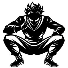Fototapeta premium Squat pose silhouette