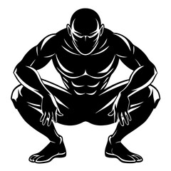 Fototapeta premium Squat pose silhouette