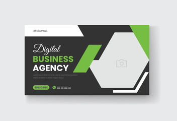 Corporate business and digital marketing youtube thumbnail or web banner template