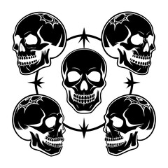 human-skull silhouette vector black