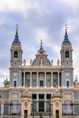 Obraz premium Facade of the Almudena Cathedral in Madrid, Spain