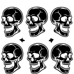 human-skull silhouette vector black