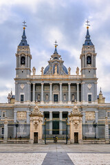 Obraz premium Facade of the Almudena Cathedral in Madrid, Spain