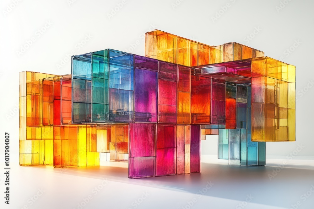 Poster Abstract Colorful Glass Structure