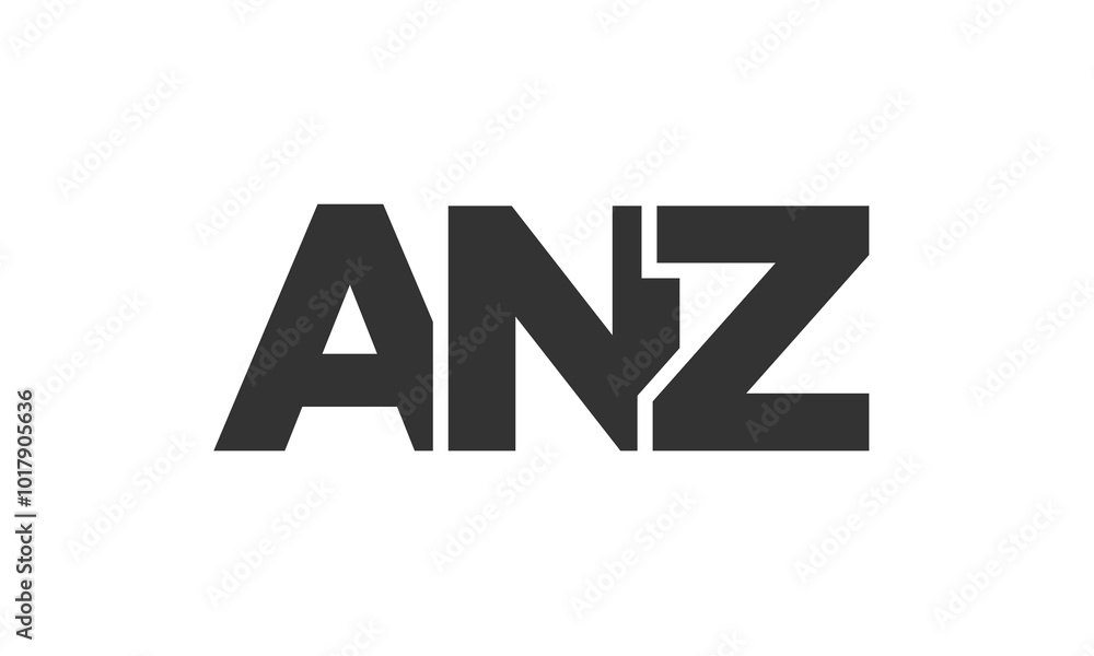 Poster anz logo design template with strong and modern bold text. initial based vector logotype featuring s