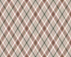 Argyle pattern of geometric rhombus. Harlequin check wallpaper design. Classic diamond shaped textile material for web background, print fabric clothing, sweater, wrapping paper, gift card, invitation