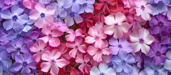 Colorful Phlox Petals in Star Shape