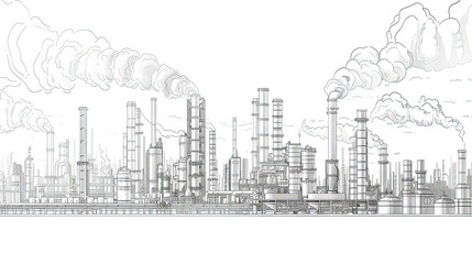 A simple line drawing of an industrial city park