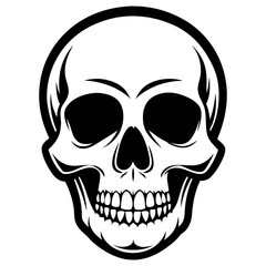 human-skull silhouette vector black