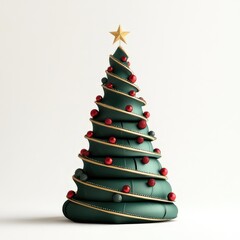 Christmas tree, handmade. An isolated element on a white background