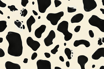 animal print design, fun, whimsical cow print doodle pattern in black and white for a cute touch