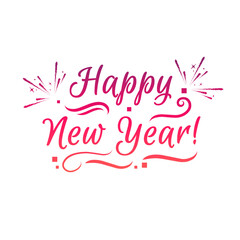 Happy new year writing on transparent background
