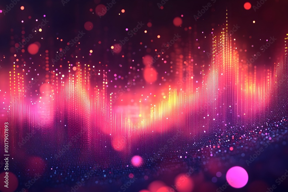 Poster vibrant analytical graph in bokeh style digital background
