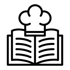 Recipe Book Vector Line Icon Design