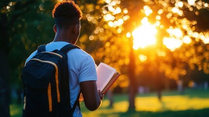 A teenager reading a novel in a park, skipping school to enjoy a quiet moment, [National Skip School Day], [solitude, peaceful escape], ,