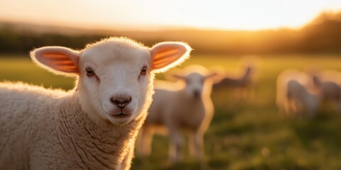 Fototapeta premium A rural scene in the Scottish Lowlands, where Texel lamb farming is integral to the local economy