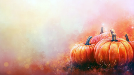 Halloween event background with charming  pumpkins. Premium for banners, posters, greetings and Halloween celebrations 