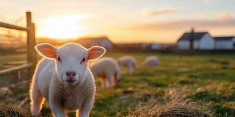 A rural scene in the Scottish Lowlands, where Texel lamb farming is integral to the local economy