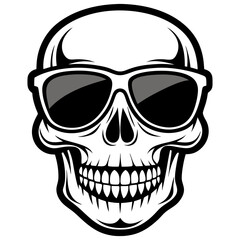 human-skull silhouette vector black