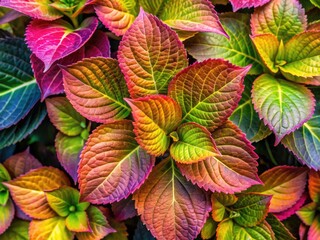 Lush Green Hydrangea Leaves with Beautiful Texture and Vibrant Colors for Nature and Garden Themes