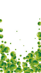 Vitamin Q10 round capsules scattered randomly.