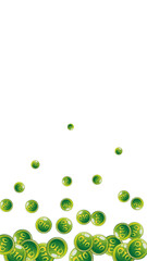 Vitamin Q10 round capsules scattered randomly.