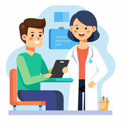 Obraz premium doctor and patient in consultation vector