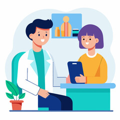 Fototapeta premium doctor and patient in consultation vector
