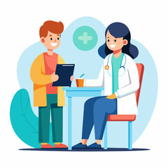 Obraz premium doctor and patient in consultation vector