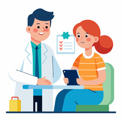 Obraz premium doctor and patient in consultation vector