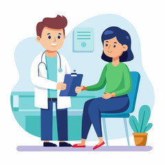 Fototapeta premium doctor and patient in consultation vector