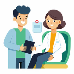 Obraz premium doctor and patient in consultation vector