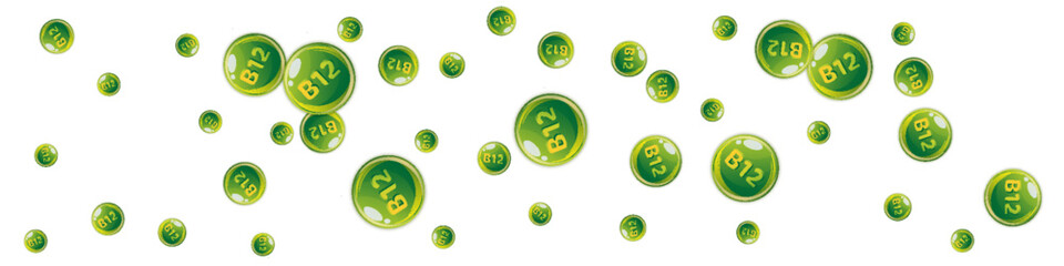 Vitamin B12 messy round pills.