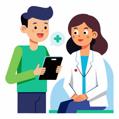 Fototapeta premium doctor and patient in consultation vector