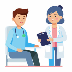 Obraz premium doctor and patient in consultation vector